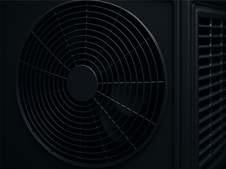 Close-up of air conditioning unit fan grille — Ambient Heating & Cooling, Nanaimo, BC